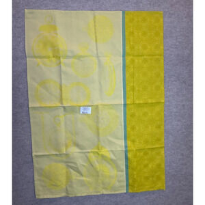 Le Jacquard Francais Torchon Tea Towel Yellow Clocks Horloges NEW Rare